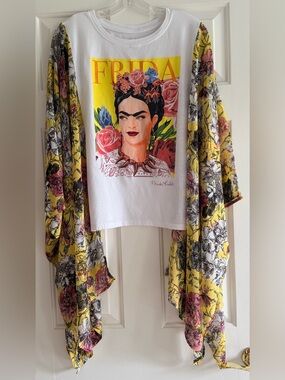Custom Upcycled Frida Kahlo Poncho Top OSFM
